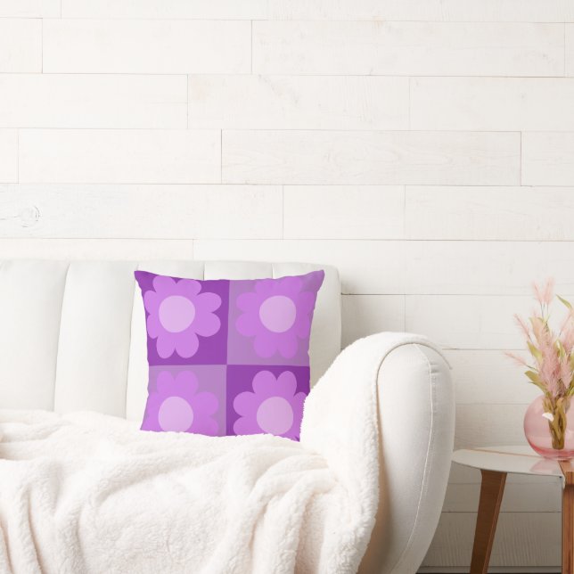 Almofada Purple and Lavender flower design pillow  (Sofá)