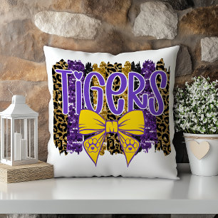 Almofada Purple Dourado Tiger Football Louisiana