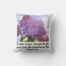 Almofada purple Floral photo bouquet inspirational phrase