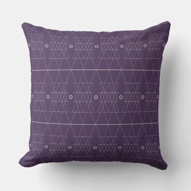 Almofada Purple Geometric Triangles Couch Pillow (Frente)