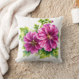 Almofada Purple Watercolor Flower Illustration 