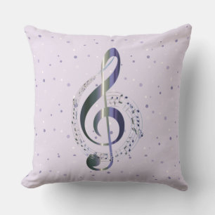 Almofada Púrpura Bolinhas Treble Clef Music