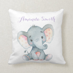 Almofada Púrpura de Elefante Menina