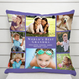 Almofada Púrpura de Foto da Melhor Avó do Mundo