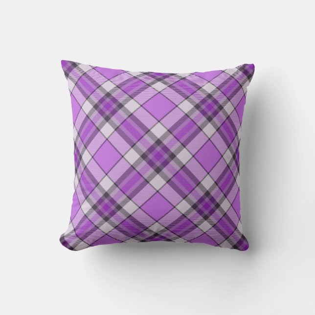 Almofada Púrpura E Lilac Tartan Cushion (Frente)