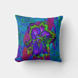 Almofada Púrpura Psicodélica e Verde limão Flor