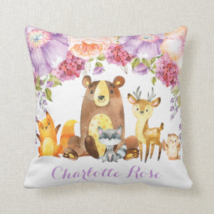 Almofada Púrpura Púrpura Floral Bebezinha Decor