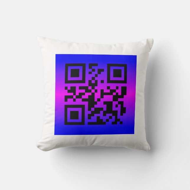 Almofada QR Code® dizendo: FELIZ ANIVERSÁRIO (Frente)