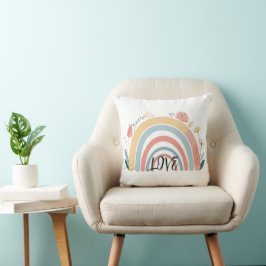 Almofada Quadrada Arremessada Floral Boho Arco-íri