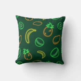 Almofada Quadrada com Estampa de Frutas Tropicais
