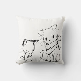 Almofada quadrada com estampa de gato trendy