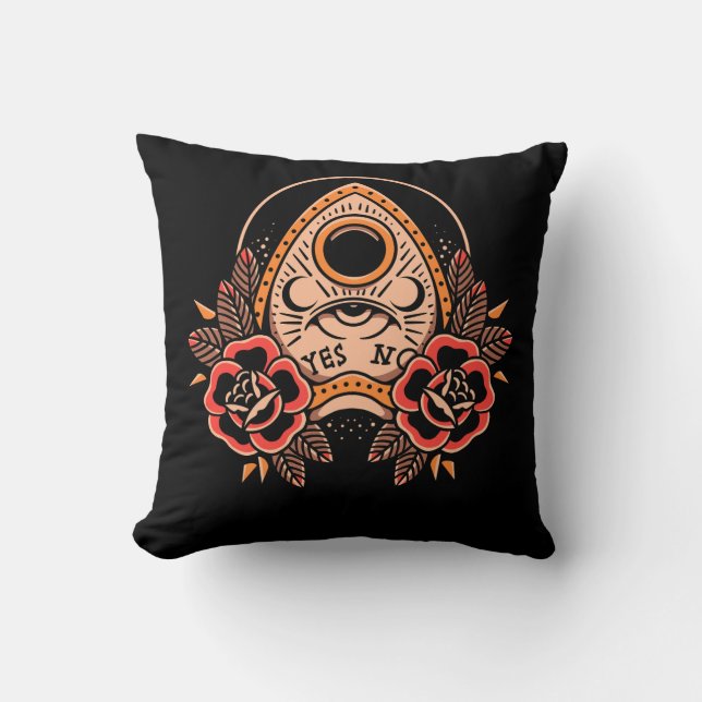 Almofada Quadrada com Tatuagem de Planchette Old S (Frente)