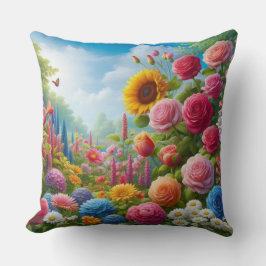 almofada quadrada estampa de rosas