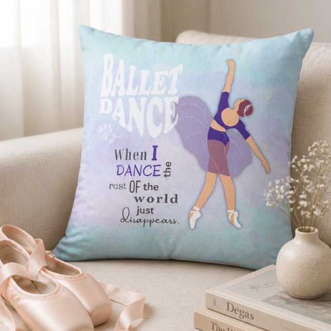 Almofada Quadrada Inspiradora de Dança de Ballet (Criador carregado)