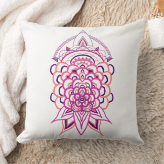 Almofada Quadrada Mandala Floral Rosa | Aestheti