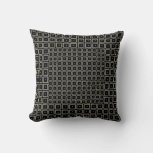 Almofada Quadrado branco preto clássico e elegante simples
