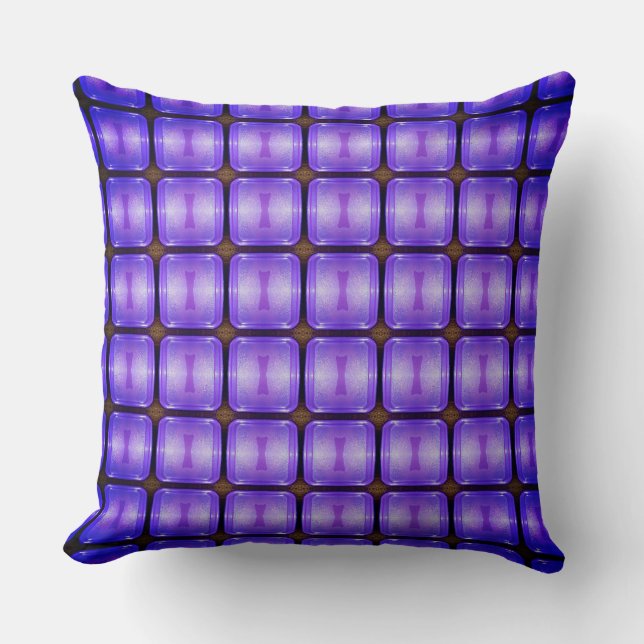 Almofada Quadrado de cor violeta de grama de surpresas Desi (Frente)