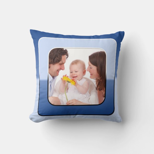 Almofada Quadrado em Quadro Quadrado colorido V + sua foto (Frente)