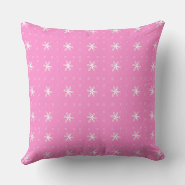 Almofada Quadrado Floral Formal Rosa Conundrado (Verso)