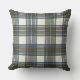 Almofada Quadrado original do Tartan do vestido azul de