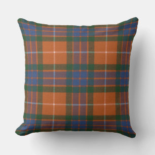Almofada Quadrado original resistido vermelho do Tartan de