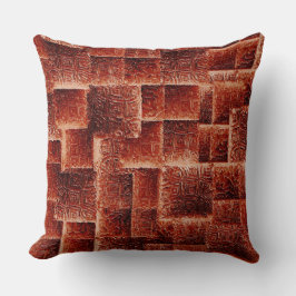Almofada Quadrados com textura de parede vermelha escura e 