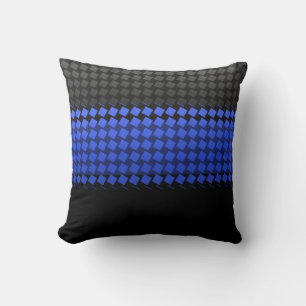 Almofada Quadrados de Linha Azul Fino