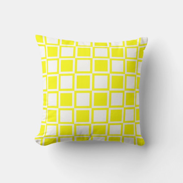 Almofada Quadrados de Mod Amarelo (Frente)