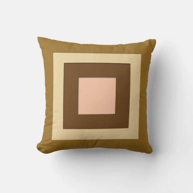 Almofada quadrados em camadas do século médio - bronzeado e (Frente)