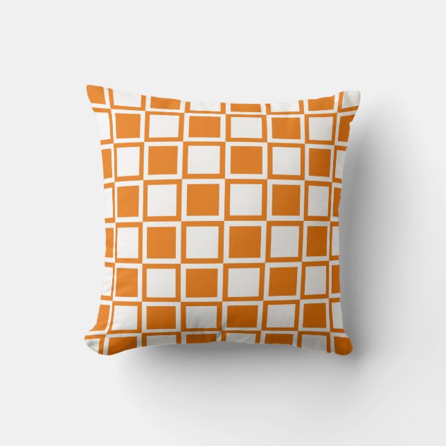Almofada Quadrados Mod Bold Laranja (Frente)