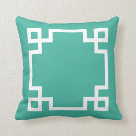 Almofada Quadrinho branco luxuoso, branco-chave, borda greg