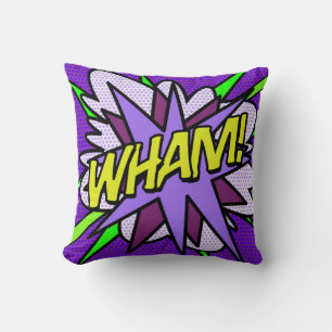 Almofada Quadrinho Legal Divertido WHAM Moderno Roxo