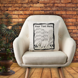 Almofada Quadro de Bares de Nota de Música para Piano