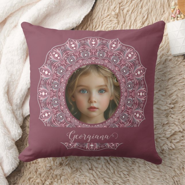 Almofada Quadro de Fotografia de Mandala Floral Bonito Cor- (Cobertor)