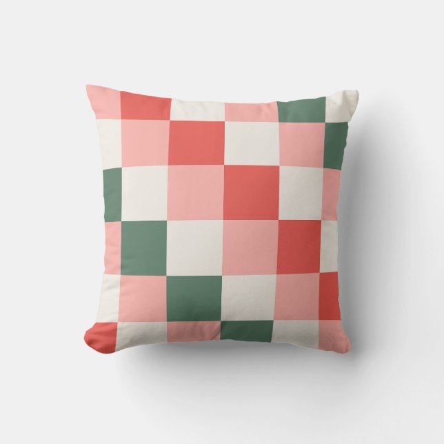 Almofada Quadro de verificação de Natal - Design de padrão  (Frente)