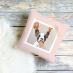 Almofada Quadro Rosa Pastel Moderno | Foto de Cachorro Pess<br><div class="desc">Quadro Rosa Pastel Moderno | Foto de Cachorro Pessoal</div>