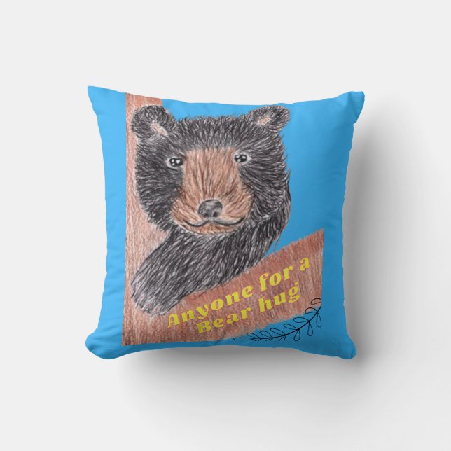 Almofada Qualquer um por um abraço de urso (Frente)