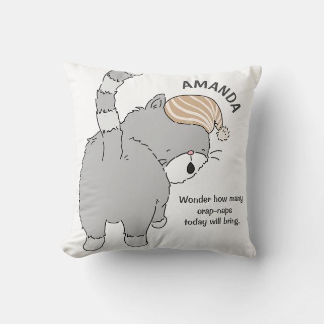 Almofada Quantas Noites De Maldito Hoje Trarão Gato? (Frente)