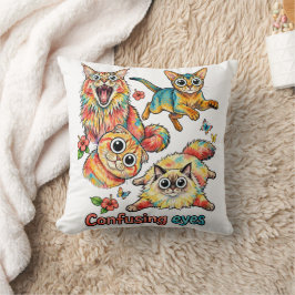 Almofada Quarteto Curioso do Gato, PNG de Gato Fofo Diversã