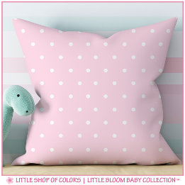 Almofada Quarto de Bebê Menina Rosa com Bolinhas Cor de Ros