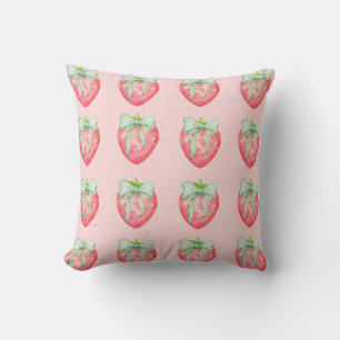 Almofada Quarto de Menina Coquette com Impressão de Morango