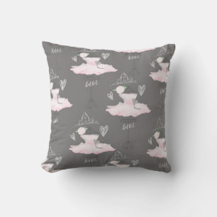 Almofada Quarto de Meninas Bailarina Couture Rosa e Cinza