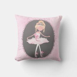 Almofada Quarto de Meninas Pink & Grey Couture Bailarina