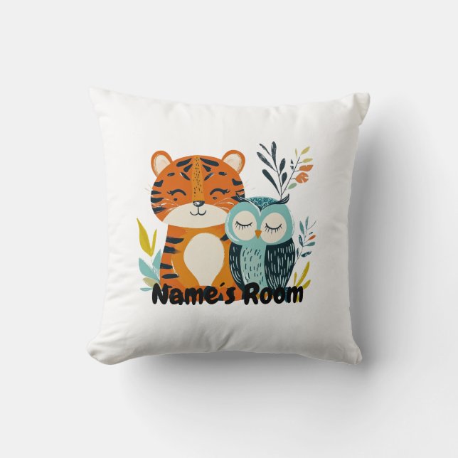 Almofada Quarto Infantil Personalizado com Design de Tigre  (Frente)