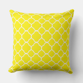 Almofada Quatrefoil Amarelo Amarelo Cor-de-Sol Decor Algodã