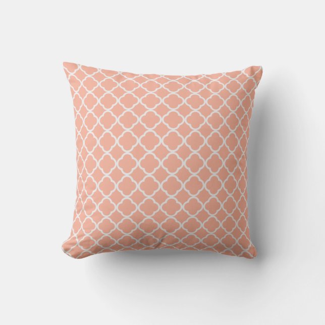 Almofada Quatrefoil de Pêssego Suave (Frente)