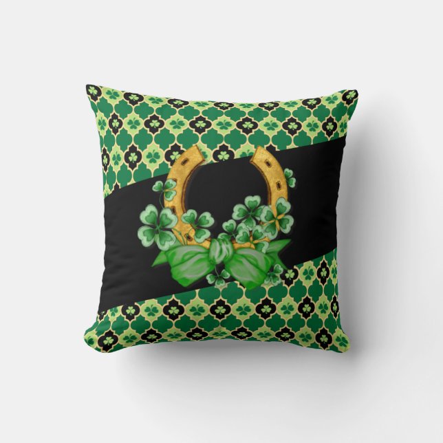Almofada Quatrefoil Irish Shamrocks 2 (Frente)