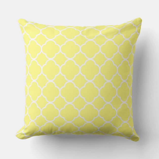 Almofada Quatrefoil Manteiga Amarelo Na moda Algodão (Frente)