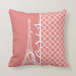 Almofada Quatrefoil marroquino cor-de-rosa claro Paris