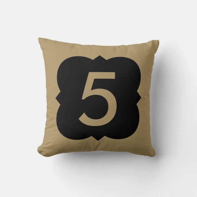 Almofada Quatrefoil: Número 5 (Frente)